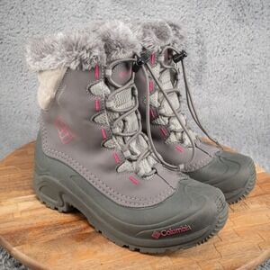 Columbia Snow Boots Youth 4 Bugaboot II Waterproof Gray Fur‎ Lined BY1318-051